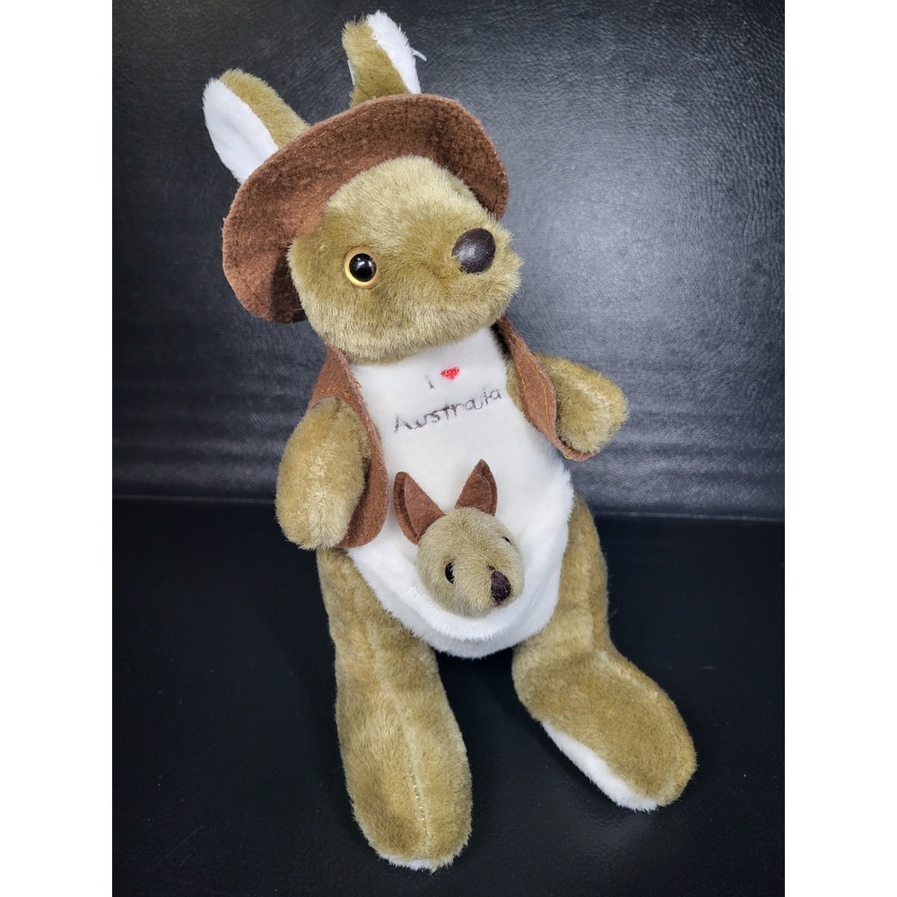 cute plush kangaroo toy high quality kangaroo In Vest doll gift about 28cm